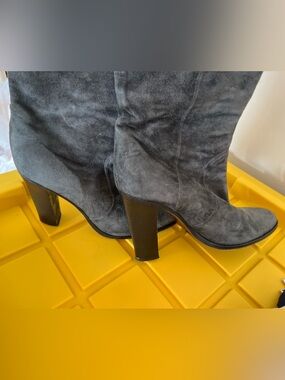 Vero Cuoio Gray Suede Block Heel Ankle Boots strategia 38.5